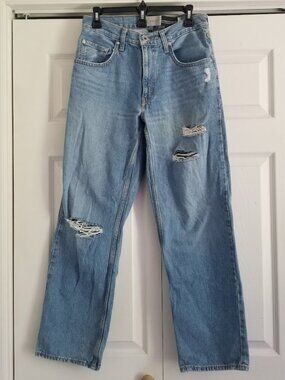 Levi's Women's Jeans 27x31 Blue 94 Baggy Silver Tab Distressed Medium Light Y2K